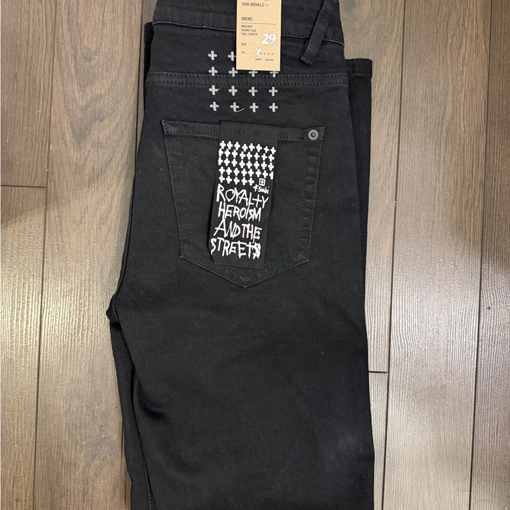 Ksubi Black Skinny Jeans with Graphic Detail